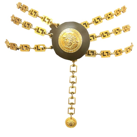 Gianna Versace Greek Key Bondage Collection Chain Medusa Belt - Picture 4 of 16